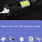 Xách tay COB + XPE mini LED Đèn pin USB sạc Zoomable Focus ánh sáng chiến thuật đèn lồng cắm trại ABS cơ thể Bút đèn pin ngọn đuốc - Product Image 5