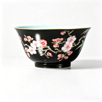 RED LEAF CERAMICS Tasse à thé en porcelaine chinoise traditionnelle à motif de fleurs de prunier et de bambou - Réutilisable, résistante à la chaleur, sans danger pour les aliments, durable