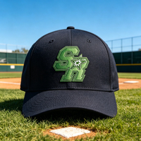 Topi Baseball 6 Panel Warna Solid Custom ODM OEM Pabrik, Bordir Logo Huruf Bintang Custom, untuk Olahraga dan Kegunaan Sehari-hari