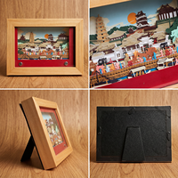 Cadre en bois 3D personnalisé pour art chinois, boîte à ombre, cadeau souvenir culturel créatif, décoration de bureau, vitrine d'exposition artisanale, vente en gros