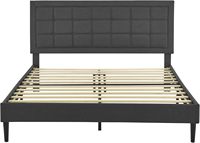 Lit plateforme rembourré en tissu pour chambre à coucher – Tailles Queen/King/Single – Offre spéciale