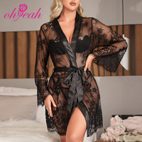 Nouvelle Tendance Luxe Chemise de Nuit Grossiste Grande Taille pour Femme Lingerie de Nuit Haute Qualité Transparente Dentelle Florale Babydoll Sexy