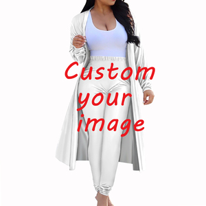 2022 Hochwertige Herbst-Damen-Jumpsuits Afrikanisches Banner Abstrakter Hintergrund Anzug-Set für Frauen Bleistifthose und Langer Mantel Damen - Product Image 5