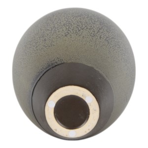 Vaso in Ceramica Rustica Texturizzata, Nero e Grigio Maculato, Rotondo, Decorativo per Soggiorno, Espositore per Fiori - Product Image 5