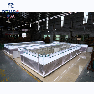 Modern Bulletproof Glass Diamond Jewellery <b>Shop</b> Counter Design Showcase Illuminated Jewelry Island For Shopping Center - Product Image 6