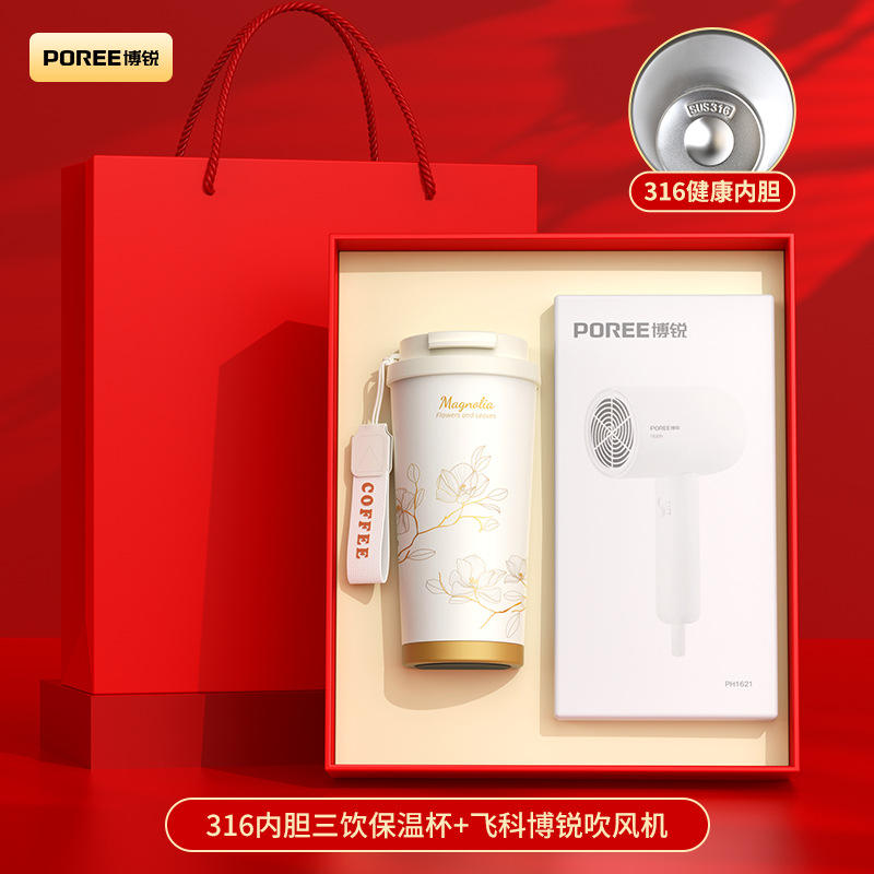 Fleur de Magnolia - Sèche-cheveux Borui T2 Boîte Rouge 530 tasses