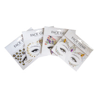 Vente en gros de bijoux en cristal pour femme, maquillage, fête, festival, autocollant pour visage en strass auto-adhésif