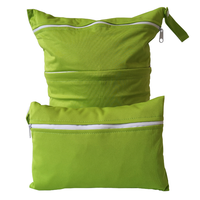 Ensemble de deux sacs étanches de couleur unie - Organisateur de couches lavables en tissu, pochette de rangement réutilisable pour tampons de maquillage et coussinets d'allaitement