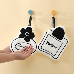 <span class=keywords><strong>Toalla</strong></span> de Mano Absorbente de Doble Capa de Felpa de Coral Estilo Francés para Baño y Cocina, Toallita Doméstica para Niños - Product Image 4