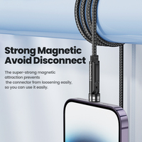 Toocki kabel USB 3A 1m 2m, tahan lama 3-in-1 pengisian daya magnetik 540 ° untuk ponsel USB Android untuk kantor