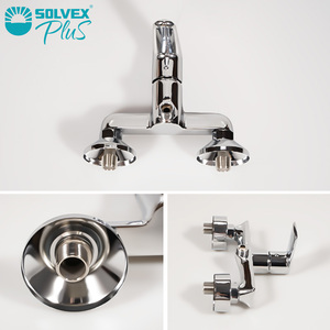 SOLVEX Robinet <span class=keywords><strong>de</strong></span> <span class=keywords><strong>douche</strong></span> <span class=keywords><strong>mitigeur</strong></span> chaud/froid en laiton <span class=keywords><strong>de</strong></span> haute qualité <span class=keywords><strong>pour</strong></span> salle <span class=keywords><strong>de</strong></span> bain d'appartement, jet doux, valve en céramique, montage mural, garantie 5 ans - Product Image 3