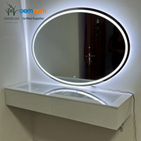 Meuble-lavabo mural moderne JIAMEIJIA avec poignées dorées et miroir ovale pour chambre à coucher – Vente en gros, OEM, ODM, Fournisseur d'usine