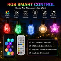Luces de Mercado con Guirnaldas de Luces Impermeables y Bombillas LED Reemplazables para Decoración de Eventos en Cafés, Patios y Escenarios