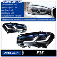 Ensemble de phares projecteurs Bi-LED pour BMW X5 F15 2014-2018 avec feux de jour bleus (DRL) 4 faisceaux faibles et 2 faisceaux longs, bus CAN, Plug and Play, pièces automobiles