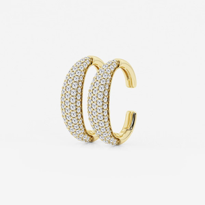 Boucles d'oreilles manchette élégantes et modernes en diamant de laboratoire rond de 3/4 carats pour le quotidien et les occasions spéciales - Product Image 6