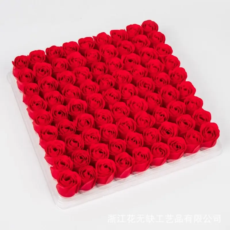 High quality 50PCS/Lot three-layer soap without base artificial rose head for wedding valentine's day gift