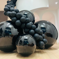 Boule miroir gonflable de couleur noire, réutilisable, grande bulle en PVC, ballons brillants