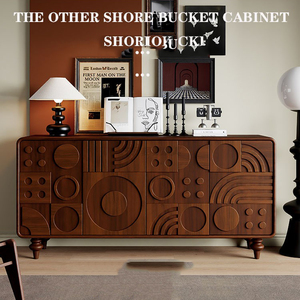 Mueble Zapatero Vintage Medieval Estilo Wabi-Sabi Tallado para Sala de Estar, Mueble Consola Curvo de Lujo de Estilo Nórdico para Sala de Estar - Product Image 6