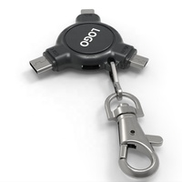 Adaptateur de charge micro USB C 3 en 1, bloqueur de données USB, logo LED OEM, USB Defender, noir ABS
