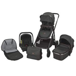 Poussette tout-en-un VICO pour deux bébés nouveau-nés, siège auto, lit de voyage, landau léger en aluminium, pliable, conforme à la norme EN1888 - Product Image 1
