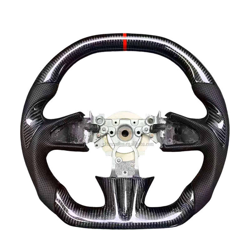 red stitching+carbon fiber+perforated leather