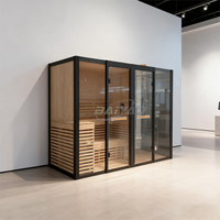 Cabine de sauna à vapeur pour 4 à 8 personnes, très vendue, avec poêle traditionnel, cabine de douche pour hammam, spa, salle de bain, sauna sec et humide
