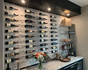 Kệ rượu Cáp nổi với cái nôi thủy tinh rõ ràng - Product Image 1