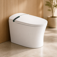 WC intelligent certifié CE avec télécommande, siège chauffant, fixation au sol, chasse d'eau cyclonique, drainage en forme de P et en forme de S