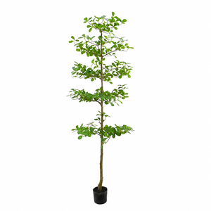 Albero di Ulivo Artificiale Nero Alto 2,10 m, Finto in Plastica, Effetto Ombreggiato, in Vaso, Ecologico e Durevole, per Casa e Compleanni - Product Image 1