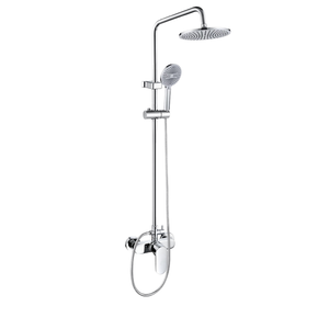 Set Pancuran kamar mandi multifungsi, keran air panas dingin Mixer keramik kuningan lembut berdiri poles krom pijat Dinding - Product Image 1