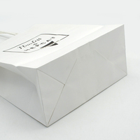 Sac fourre-tout artisanal blanc uni avec logo personnalisé sacs d'emballage alimentaire recyclables en papier kraft de qualité supérieure avec poignées pour boulangerie