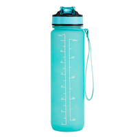 Bouteille d'eau motivante 1000ml sans Bpa avec marqueur de temps Bouteille d'eau en plastique avec paille