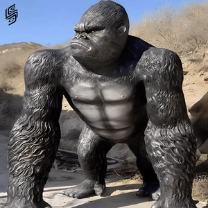 Scultura di Gorilla in Bronzo a Grandezza Naturale Personalizzata <span class=keywords><strong>e</strong></span> Statua di Fauna Selvatica in Metallo per Decorazione di Piazze Esterne - Product Image 2