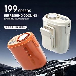 พัดลมพกพาแบบคลิปหนีบเอว ชาร์จไฟได้ ความจุแบตเตอรี่ 4000mAh ขนาดเล็ก ความเร็วสูง สำหรับใช้ในบ้าน - Product Image 6