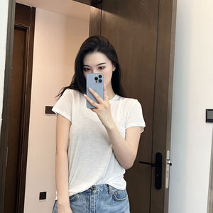 T-shirt girocollo 100% Tencel Lyocell da <span class=keywords><strong>donna</strong></span>-<span class=keywords><strong>magliette</strong></span> comode <span class=keywords><strong>eleganti</strong></span> e traspiranti estive - Product Image 6