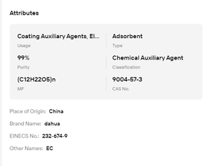 Celulosa etílica EC de grado industrial al 98%, polvo blanco para revestimiento, tinta, adhesivo y productos industriales - Product Image 6