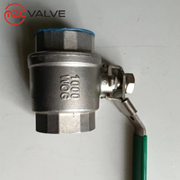 Válvula de bola NPT China, válvula de bola de rosca interna de acero inoxidable con dispositivo de bloqueo