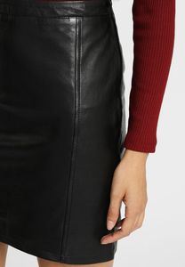 Meilleure qualité Super élégant peau d'agneau femmes jupe en cuir ceinture élastique Style décontracté respirant taille naturelle non tissé tissage - Product Image 6