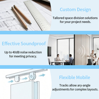 Cloison modulaire mobile en MDF, cloison acoustique mobile en bois, cloison coulissante mobile pour bureau, centre commercial