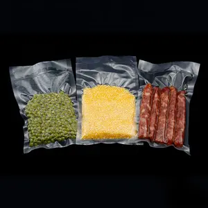 Dicetak kantong plastik segel vakum kemasan makanan kantong vakum transparan daur ulang untuk daging