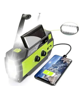 Survival Hand Crank Solar Generator Aangedreven Emergency Oplaadbare Led Zaklamp