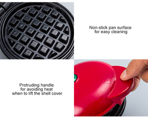 Minimáquina para hacer gofres, máquina para hacer gofres con placa de corazón colorida, sin adherente, <span class=keywords><strong>2021</strong></span> - Product Image 4