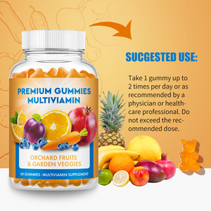 OEM kẹo nhà sản xuất vitamin tổng hợp thảo dược bổ sung hiệu quả nhanh chóng hàng ngày vitamin C bổ sung phụ nữ Vitamin tổng hợp 60 Gummies - Product Image 5