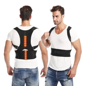 Zwart Verstelbare Magnetische Therapie Schouder Brace Terug Ondersteuning Belt Houding Corrector Voor Rugpijn