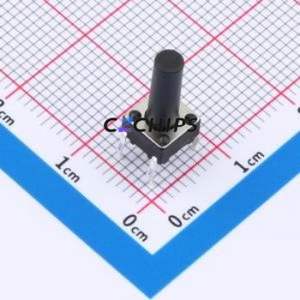 TSA06131-135B332BA Tactile Switch Through hole-4P,6.1x6.1mm Switch Single Pole Single Throw Round Button 1.8N 6.1mm - Product Image 1