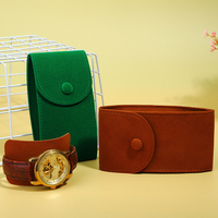 Pochette de luxe en velours épais pour montre avec bouton-pression, sac de voyage souple pour une seule montre, prêt à être expédié