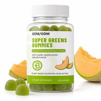 Gummies Super Greens OEM/ODM - Bien-être quotidien pour adultes, poudre de légumes, soutien énergétique et beauté, 60 gummies par bouteille