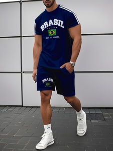 Nouveau <span class=keywords><strong>Ensemble</strong></span> Été Homme 2025 <span class=keywords><strong>Marque</strong></span> Tendance Manches Courtes Short Décontracté Style Urbain Ample Polyvalent - Product Image 4