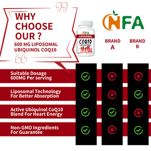 โคเอนไซม์ Q10ซอฟต์เจล600มก. ช่วยในการดูดซึมสูง COQ10ไลโปซอมอลซอฟเจลนิ่ม - Product Image 5