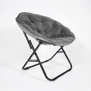 Haute qualité <span class=keywords><strong>gris</strong></span> paresseux canapé chaises fausse fourrure salon pliable <span class=keywords><strong>daim</strong></span> velours rond confortable soucoupe lune <span class=keywords><strong>chaise</strong></span> pour chambre - Product Image 2